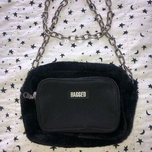 the ragged priest faux fur crossbody bag with chain strap
